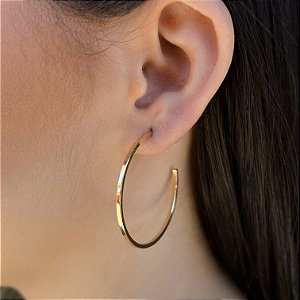 Brincos Argolas Fio Quadrado Semijoias 18k  40mm - MB590