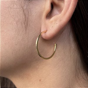 Brincos Argolas Fio Quadrado Semijoias 18k  30mm - MB515
