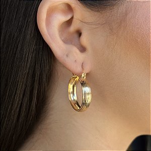 Argolas Feminina Semijoias 18k 25mm - MB507