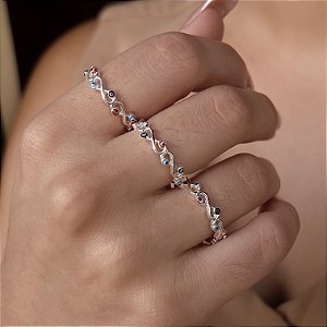 Anel Infinitos Com Olho Grego Prata 925 - APR154
