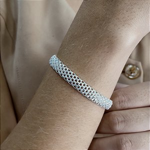 Pulseira Pipoca Oval F800 8mm Prata 925 - 18,5cm - 8mm -  PPR318