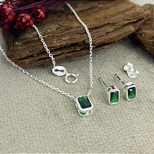 Conjunto Pedras Zircônias Prata 925 - 45cm - CJPR65