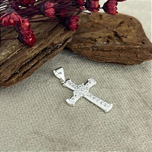 Pingente Crucifixo Cravejado com Pedras Zircônias Prata 925 - PIPR229