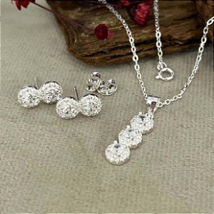 Conjunto Pedras Zircônias Prata 925 - 45cm -  CJPR69