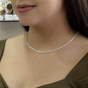 Corrente Pipoca Oval Prata 925 - CPR501
