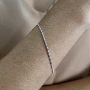 Pulseira Rabo de Rato Oval Prata 925- F160 - 19cm - PPR319