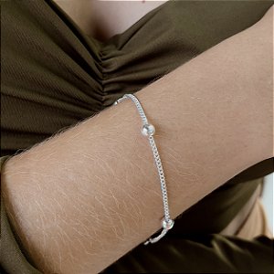 Pulseira Bolinha Grumet 5mm - 18,5cm - PPR332