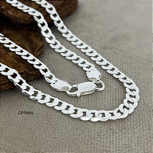 Corrente Masculina Grumet Flat F150 Prata 925 - 60cm - 6mm - CPR495