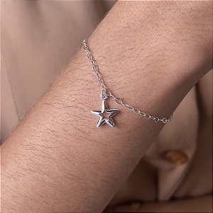 Pulseira com Estrela Prata 925 - 18cm - PPR363