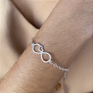 Pulseira com Infinito Prata 925 - 18cm - PPR378