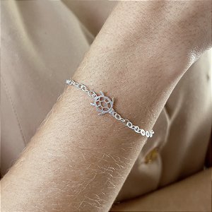 Pulseira com Tartaruga Prata 925 - 18cm - PPR377