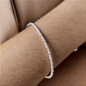 Pulseira Cordão Baiano Prata 925 - 19cm - PPR380