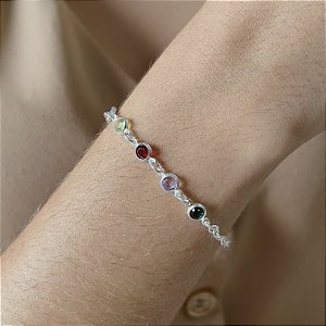 Pulseiras Pedras Coloridas Prata 925 - PR385
