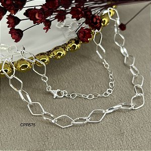 Choker Elo Losango Prata 925 - 35+5cm - CPR575