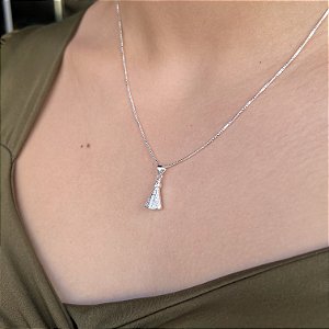 Gargantilha Nossa Senhora Aparecida Cravejada Prata 925 - CPR588