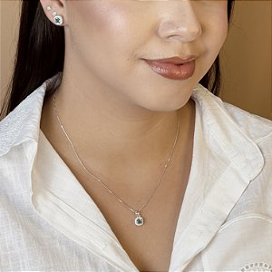 Conjunto Cravejado com Pedras Zircônias Prata 925 - CJPR76