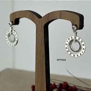 Brincos Pendulo Cravejado com Pedras Zircônias - BPR583