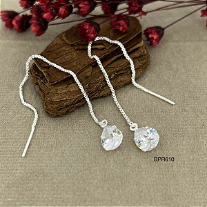 Brincos Pendurado Gota Corrente v12 Prata 925 - BPR610