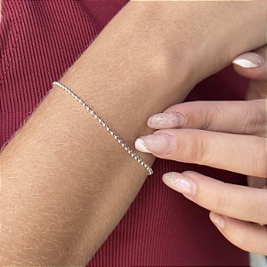 Pulseira com Bolinhas Prata 925 - 18cm -  PPR431