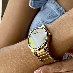 Relógio Champion Feminino Dourado Led - CH40124B