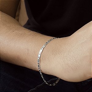 Pulseira Masculina Piastrine F100 Prata 925 - 21cm - 4,5mm - PPR441