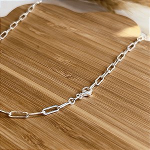 Corrente Masculina Cartier Alongado Prata 925  3mm - CPR622
