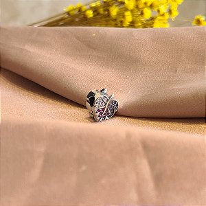 Berloque Folha Cravejada Prata 925 - PDI76