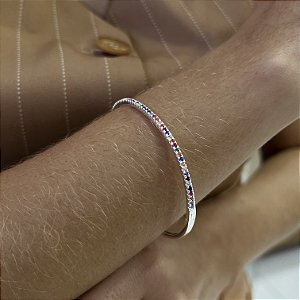 Bracelete Zircônias Coloridas Prata925- PPR456