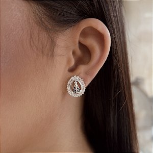Brincos Nossa Senhora Aparecida Prata925- BPR629