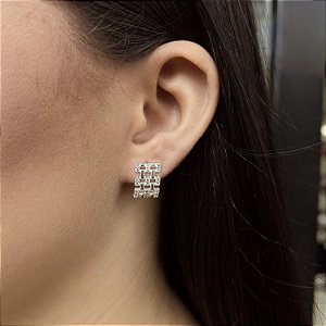 Brincos Cravejados com Zircônias Prata 925 - BPR634