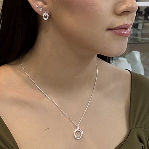 Conjunto com Elos em Zircônias Prata 925- CJPR83