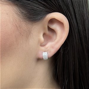 Argolinhas Cravejadas com Zircônias Prata 925 - 10mm - BPR660