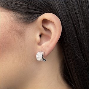 Argolas Cravejadas com Tarraxa Prata 925 - 12mm - BPR655