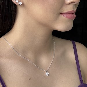 Conjunto Trevo com Zircônias Prata 925 - CJPR91