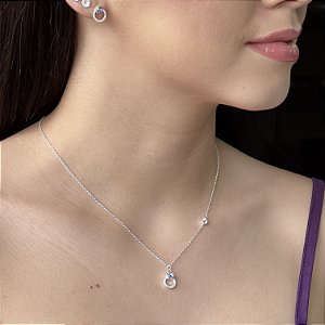 Conjunto com Estrelinha Furta-cor Prata 925 - CJPR92
