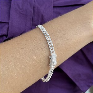 Pulseira com Elos Cravejados Prata 925 - PPR464