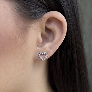 Brincos Coração Prata 925 - 10mm - BPR687