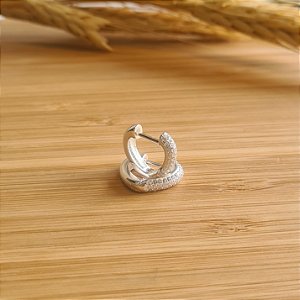 Argola Coração Cravejado Prata 925 - BPR674