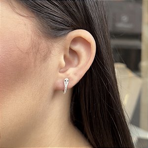 Argola Cobra Cravejada com Zircônias Prata 925 - BPR673