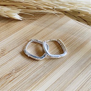 Argola Quadrada com Pedrinha Prata 925 - BPR675