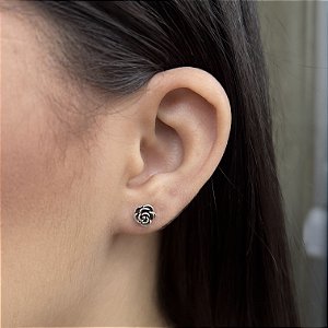 Brincos Flor (Cor Envelhecida) Prata 925 - BPR697