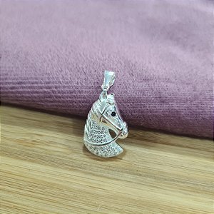 Pingente Cavalo Cravejado Prata 925 - 22mm - PIPR372