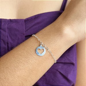Pulseira com Coração Prata 925 - PPR489