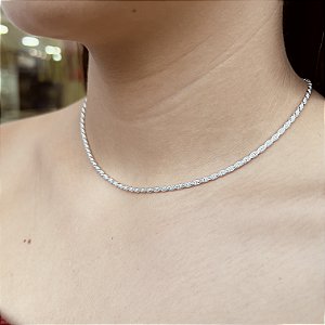 Gargantilha Cordão Baiano Prata 925 - 40cm - CPR662