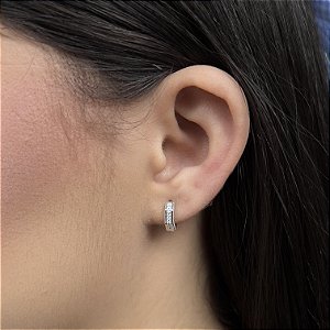 Argolas Cravejadas Prata 925 - 11mm - BPR713