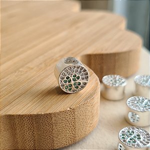Berloque Separador Trevo Cravejado Prata 925 - PD1466