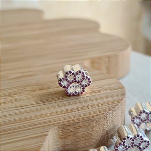 Berloque Separador Patinha Cravejada Prata 925 - PD1307C