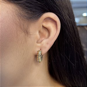 Argolas com Detalhes em Semijoias 18k - 18mm - MB565