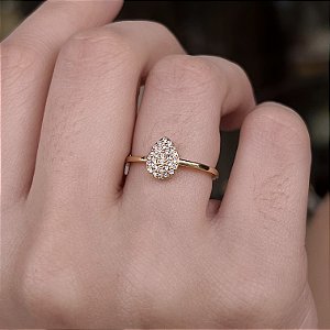 Anel Gota Cravejada Semijoias 18k - MA022