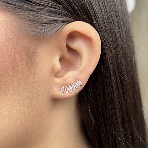 Brincos Ear Cuff com Zircônias Prata 925 - BPR729